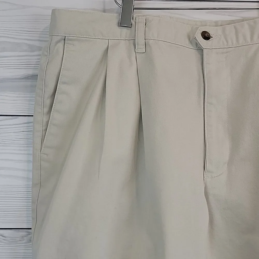 Docker Chino Pants Vintage 90s Pleated Front - Light Tan Mens Size 38